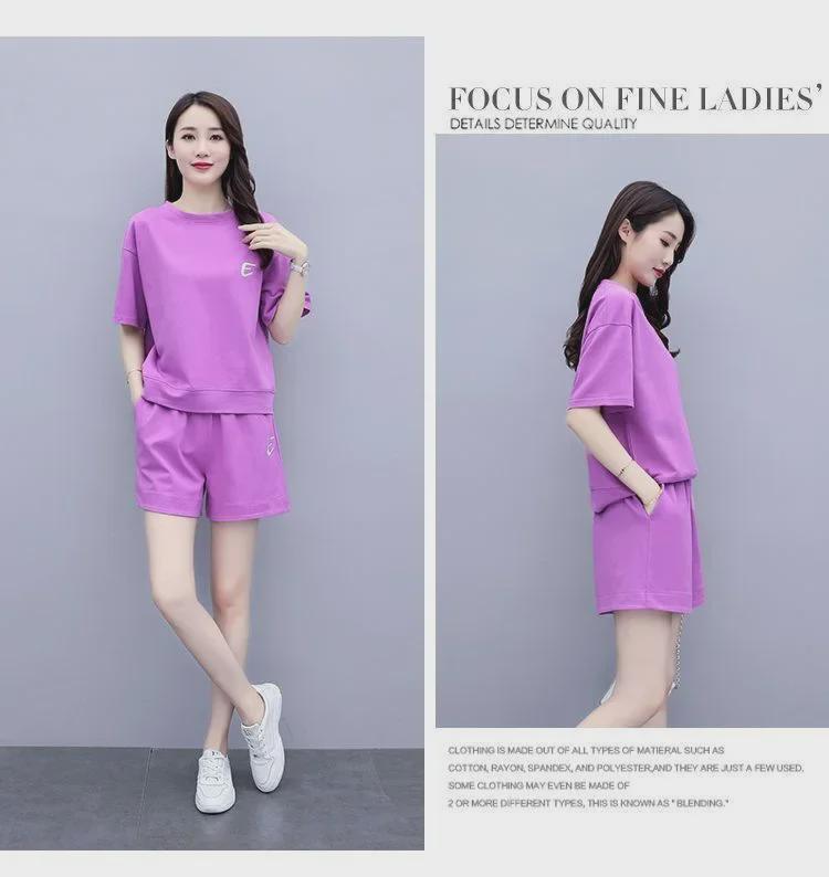 Women's Summer Embroidered Two-Piece Set: Short-Sleeved Top and Casual Loose Shorts