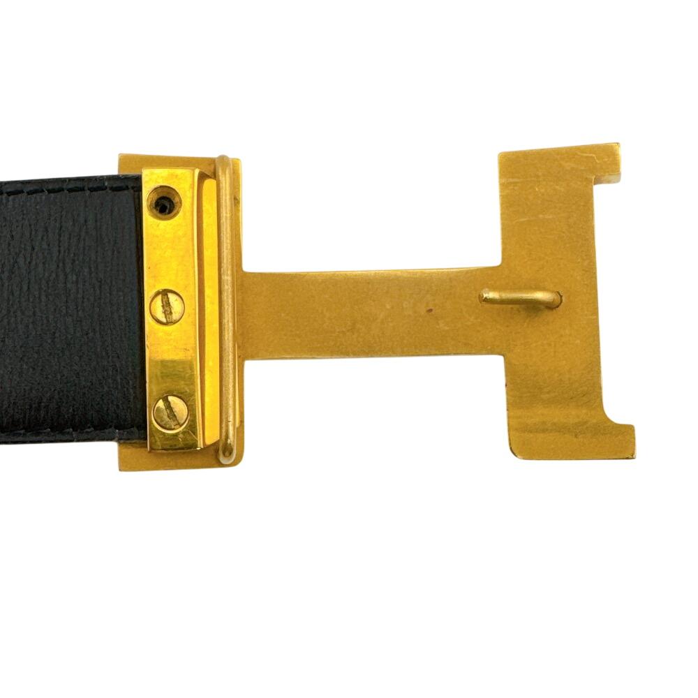 HERMES leather Constance H belt Brown leather Used