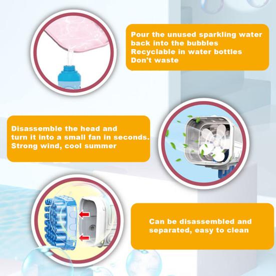 Mașină de producere a bulelor cu lumină, 36 de găuri, rezistentă la scurgeri, funcționată cu baterii, portabilă pentru copii, portabilă, automată, suflantă cu bule de jucărie pentru copii mici, băieți, fete, cadou