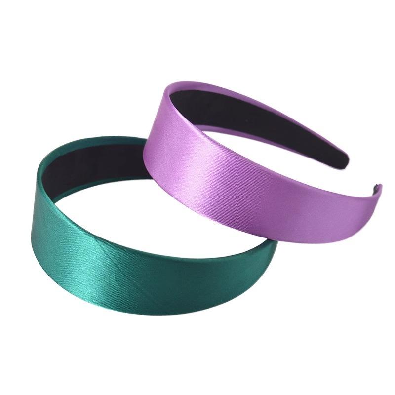 Wide-brimmed Silk Satin Headband Candy-colored Fashionable Women's Facial Cleansing Headband