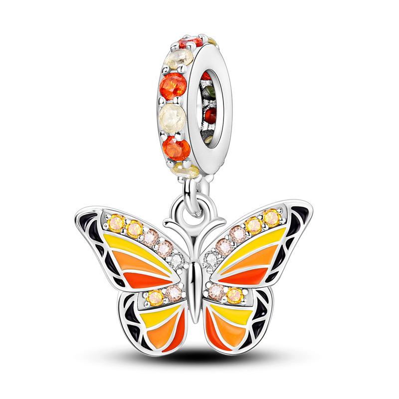925 Sterling Silver Glow Firefly Butterfly Charms Fit Módní Originální náramky Dragonfly Bee Hmyz korálky Vlastní výroba šperků