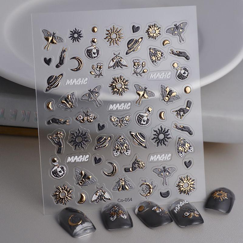

Cross-Border Supply Small Commodity Bronzing Moth Nail Art Sticker Relief Dark Insect Nail 054 Default