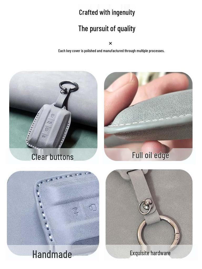 Tank 300/Wey Party Key Case: Leather Car Key Shell with Buckle for Interior Modification