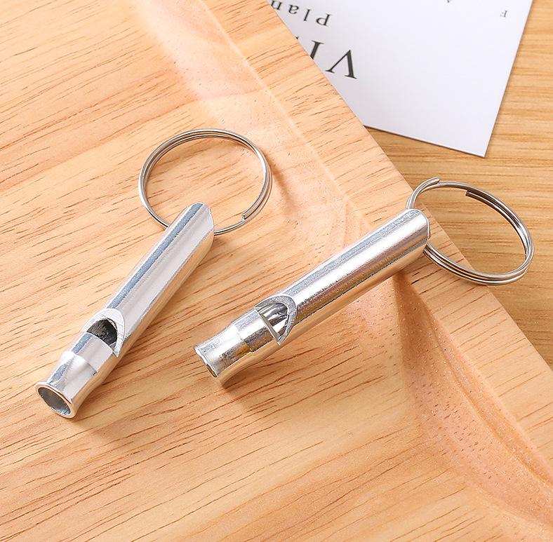 Dual-Frequency Aluminum Survival Whistle with Double Tubes for Outdoor Rescue