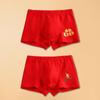Year of the Horse Boys' Red Zodiac Cotton Boxer Briefs for New Year