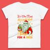 Christmas Santa Claus Drinking Beer Funny Womens T Shirt Mens Tops Tees Unisex