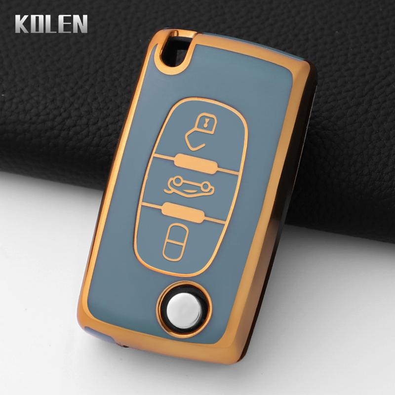 Mode Auto Schlüsselhülle Abdeckung Für Citroen C2 C3 C4 C5 C6 Xsara Berlingo Für Peugeot 207 307 308 407 607 807 Geschützter Schlüsselanhänger Fob