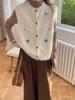 3D Embroidered Floral Knit Vest for Women - New Sweet Cardigan Design for Autumn/Winter 2025