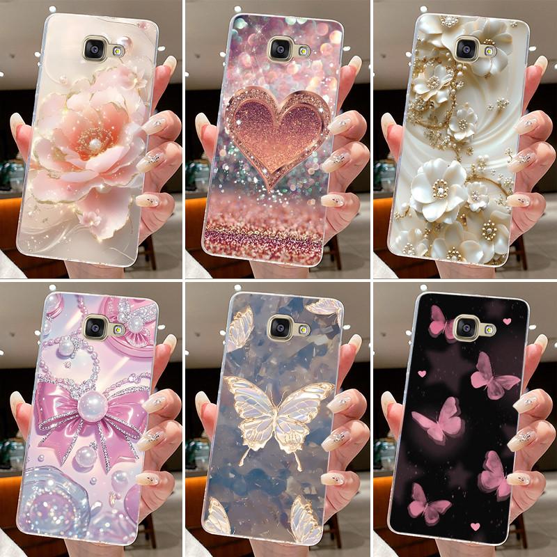 For Samsung Galaxy A5 2016 A3 2016 A7 2017 Case Flower Butterfly Soft Silicone Clear TPU Cover For Samsung A3 A5 2017 Cases Capa