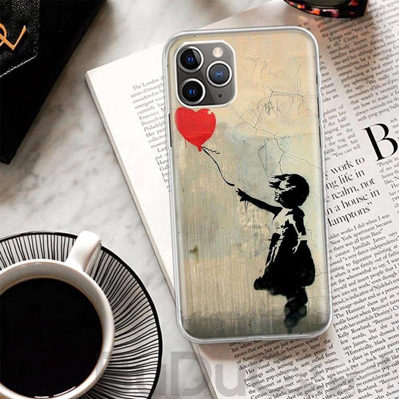 Street Art Banksy Graffiti Cover For iPhone 16 15 14 13 12 11 Pro Max Apple Phone Case X XS 7 Plus 8 + Art Customized Print Shel
