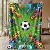 Soccer Ball in Flames Theme blanket Lightweight Warm Flannel Blanket Decorative Throw Blanket for Home Decoration