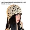 Breathable Hand-knitted Hollow Flowers Hat Elegant Soft Women Hat Fringed Crochet Cute Beret Cap for Women Photography