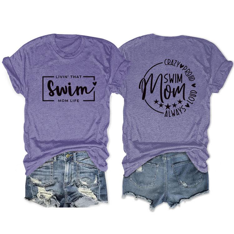 Casual T-shirt Double-sided alphabet print short-sleeved top