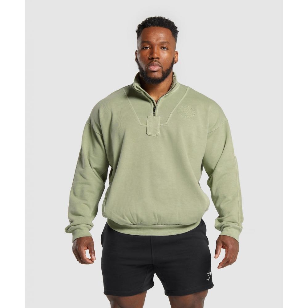 

GYMSHARK Premium Legacy 1 4 молнии натуральный шалфейный зеленый A7A3M ECS3 XS