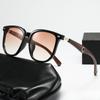 Polygonal Large Frame TR90 Wood Grain Legs High-end Sunglasses Xiaohongshu Gradient Color Men's and Women's Visor Sunglasses