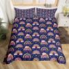 Rainbow King Queen Duvet Cover Colorful Rainbows Bedding Set Watercolor Floral Butterfly Comforter Cover Polyester Quilt Cover