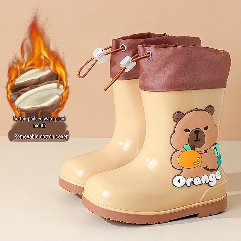Capybara Kinder Gummistiefel, rutschfest, warm, mit weichen Sohlen