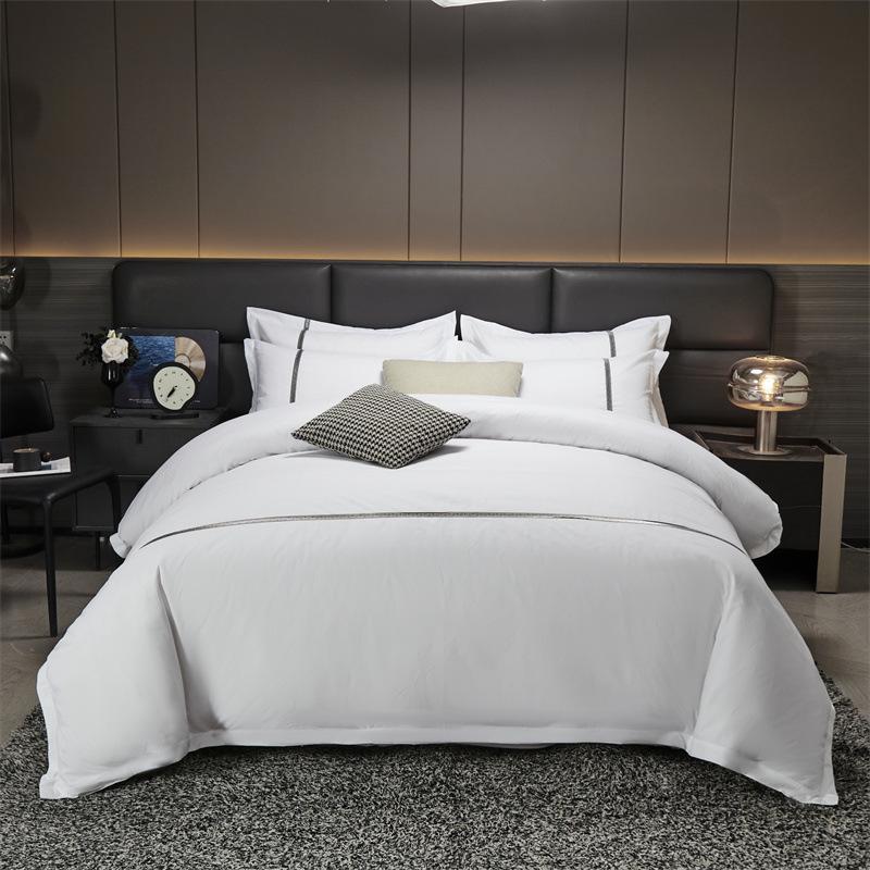 Four-Piece White Bedding Set for Hotels, Guesthouses & B&Bs: Includes Sheets and Three-Piece Duvet Cover Set