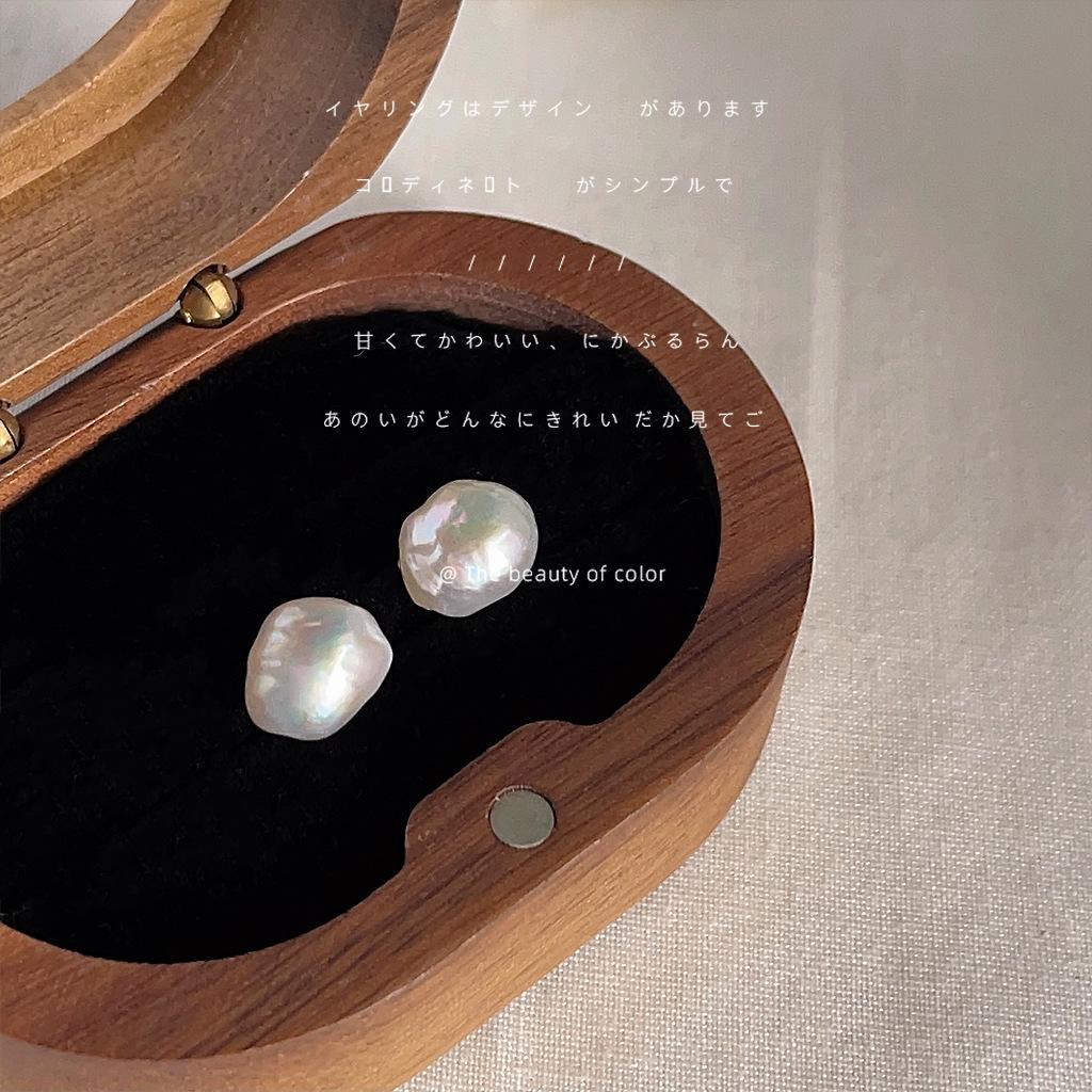 Baroque special-shaped freshwater pearl~ 925 silver needle stud earrings temperament earrings earrings wholesale