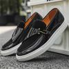 Gentleman Monk Strap Loafers Fashion Men's Suede Patent Leather Platform Shoes Male Walking Sneakers Footwears Zapatos Hombre