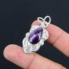 Sisters Day Deal Sterling Silver Chevron Amethyst Stone Birthday Pendant Jewelry