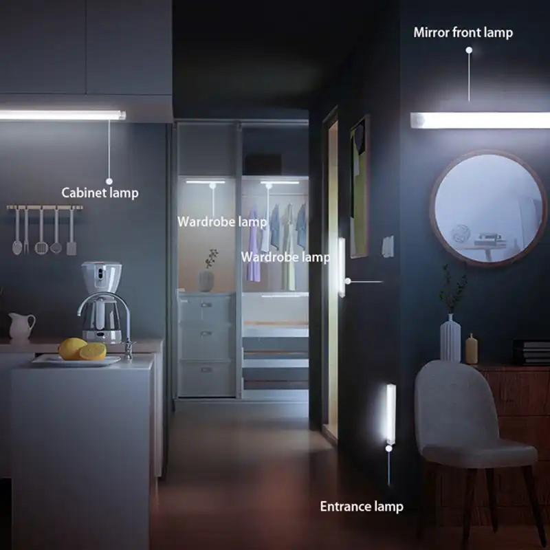 Wireless LED Night Lights Motion Sensor Lights Closet Kitchen Night Lights Bedroom Detector Light Cabinet Staircase Backlit Back Up Lights 1