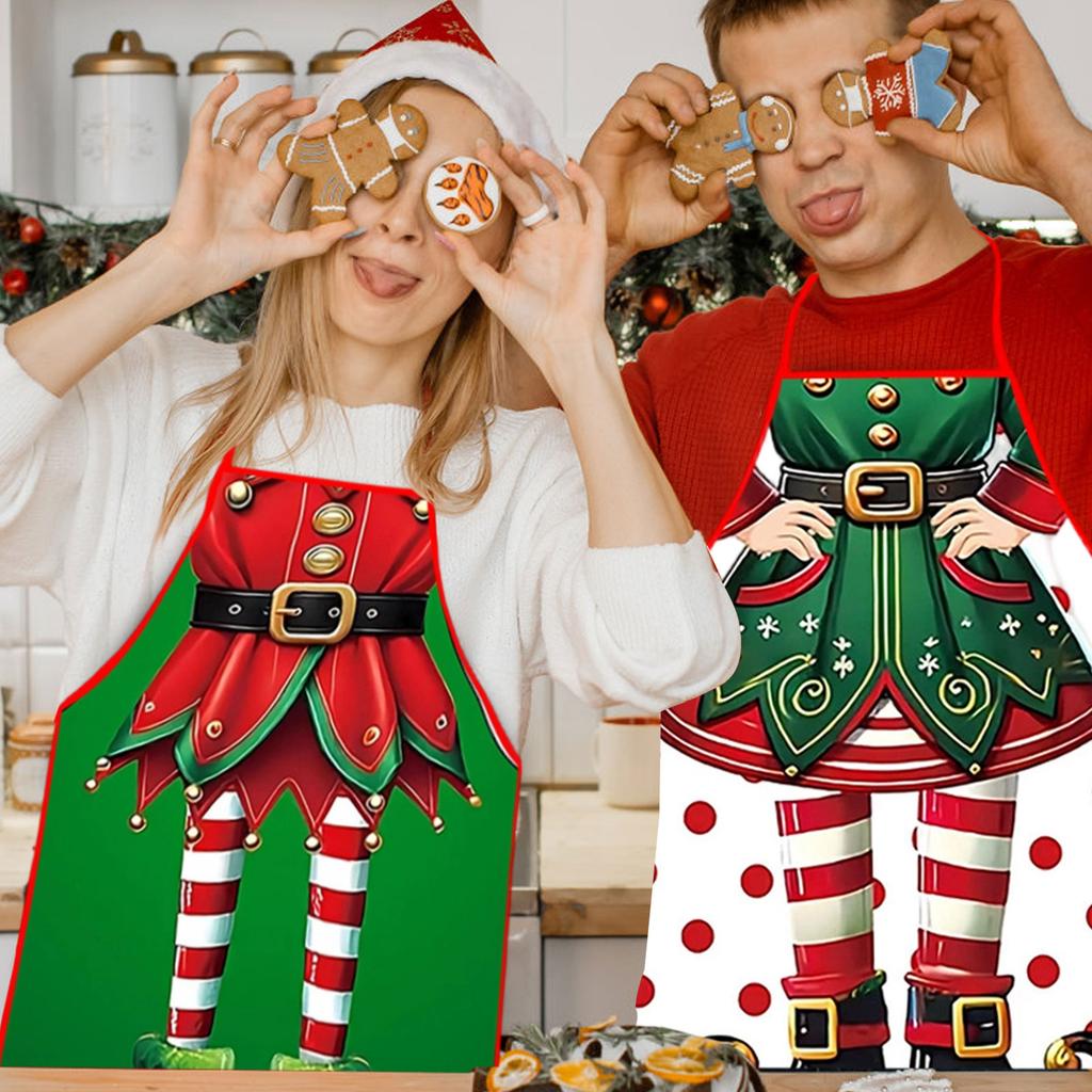 Christmas Aprons For Adults Thickened Apron Holiday Xmas Kitchen Apron Apron For Family Party Holiday
