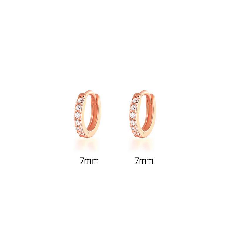 Ear Buckle, Simple Row Diamond Zircon Earrings For Women, Small Fresh Round Small Earbone Studs