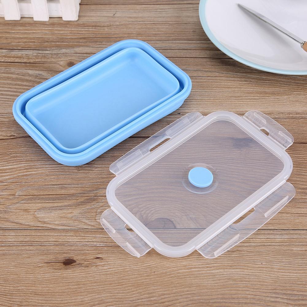 800ml Silicone Collapsible Portable Lunchbox Bowl Folding Food Storage Container Green