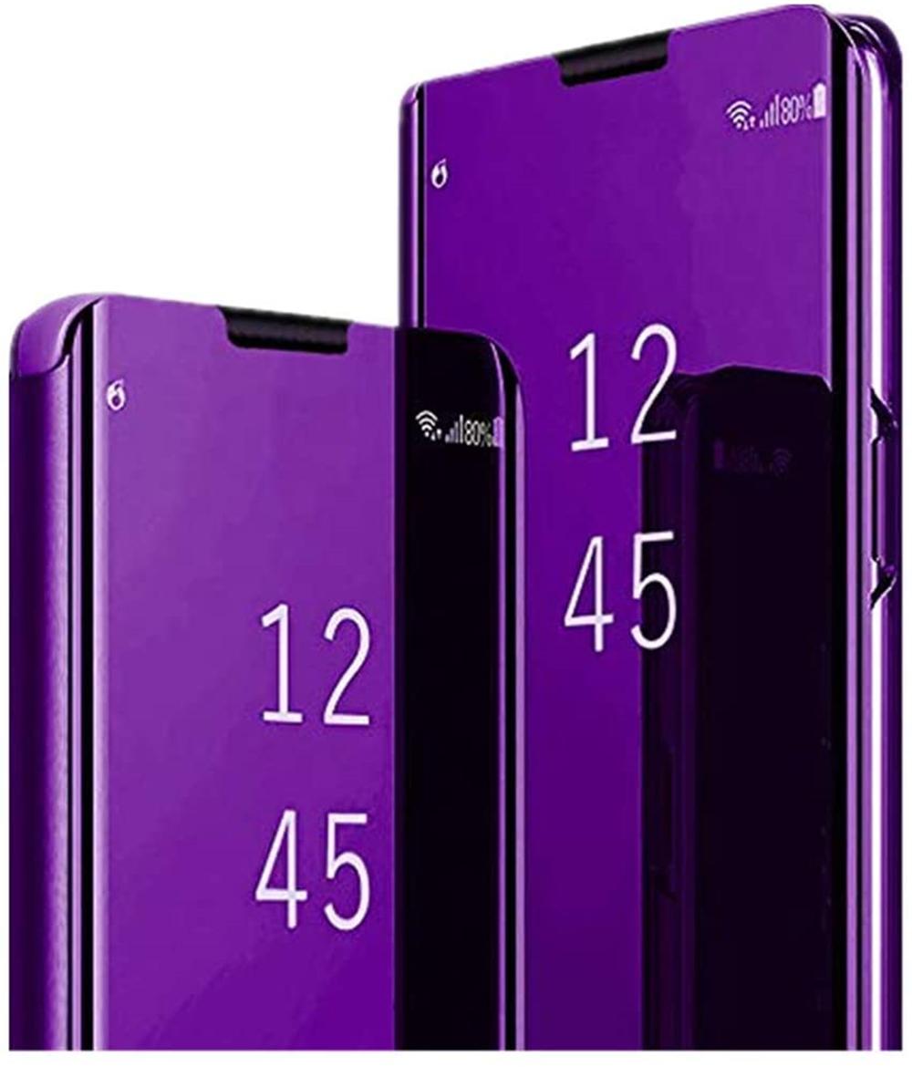 

Роскошный смарт-чехол для Samsung Galaxy S24 Ultra S23 Plus S21 S20 FE S10 S9 S8 Plus S23 FE Зеркальный кожаный смарт-чехол-книжка с поддержкой S23 FE фиолетовый