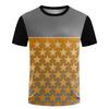 Simple Geometric Pattern 3D Digital Printing Men's Trendy Round Neck Short Sleeved T-shirt