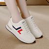 Large size white shoes women's 2025 spring and autumn new breathable and lightweight soft-soled sports shoes thick-soled versatile explosive casual s