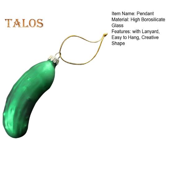 Wisząca ozdoba w kształcie ogórka z zawieszką i smyczą, łatwa do powieszenia, ozdoba choinkowa w kształcie ogórka