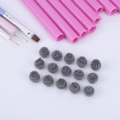 6/10/15PCS Nail Graffiti Nail Art Dotting Tools with 3 Nail Art Brushes Nail Stamp Pen DIY Nail Art Tools for Girls and Women