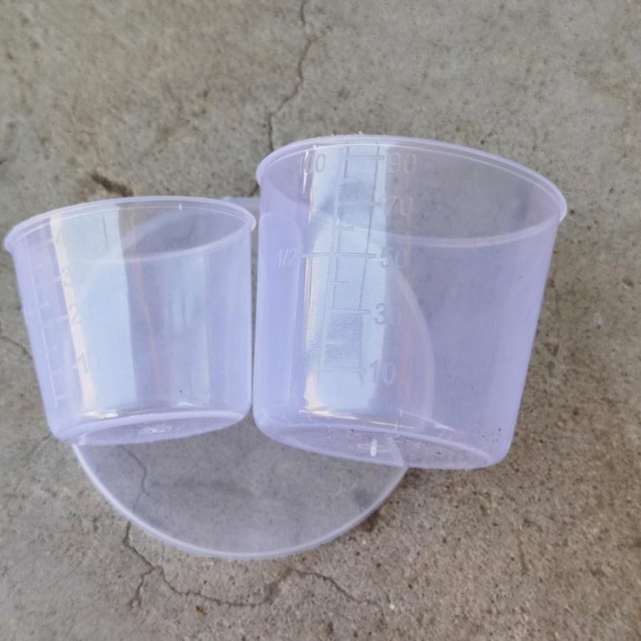 3pcs Graduated 200ml, 100ml, 50ml Small Measuring Cups with Plastic Caps for Fishing Gear