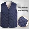 Gilet invernale da uomo in cotone imbottito con scollo a V senza maniche caldo spesso tinta unita monopetto cardigan spesso peluche taglia uomo piumino gilet