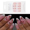 French Style Press On Nail 24 Pcs Glossy Finish Stick on Nail with Fruit Designs Suitable for Work and Social Event
