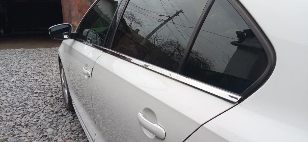 Lower Window Moldings (6 Pcs, Stainless Steel) OmsaLine - Italian Stainless Steel for Volkswagen Jetta 2011-2018