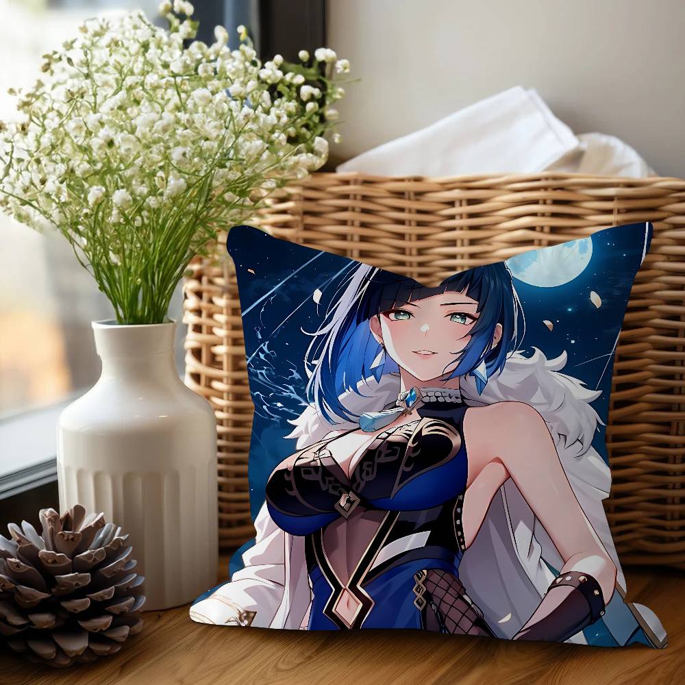 Y-Yelan Anime Game Pillow Anime Pillow Sofa Bed Head Pillow Cover Cushion Cover 45x45 Cm Fashion