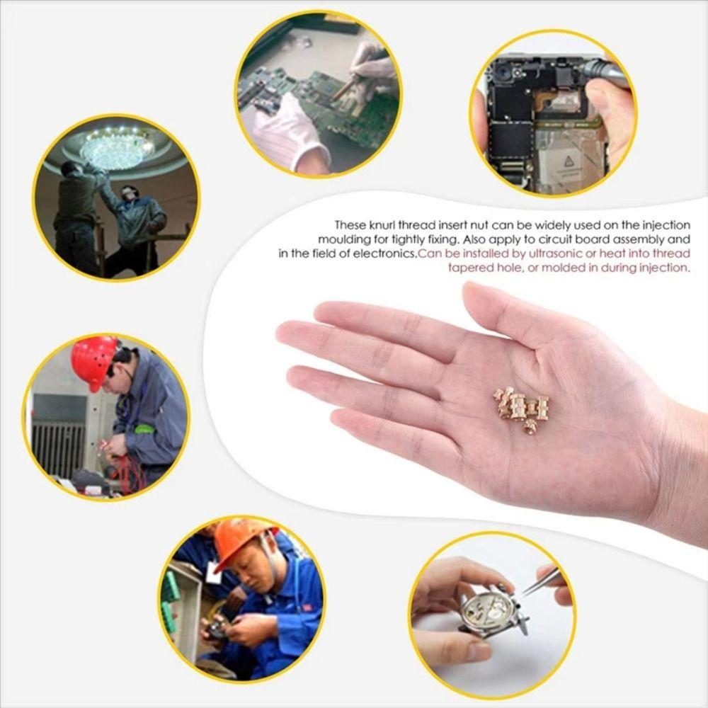 220Pcs M2 M2.5 M3 M4 M5 M6 Brass Heat Set Insert Nuts High Temperature Resistance CNC Machining Embedded Nutsert