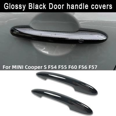 2Pcs/set Glossy Black Door Handle Cover Stickers For BMW MINI Cooper S F54 F55 F60 F56 F57 Car Styling Interior Car Accessories