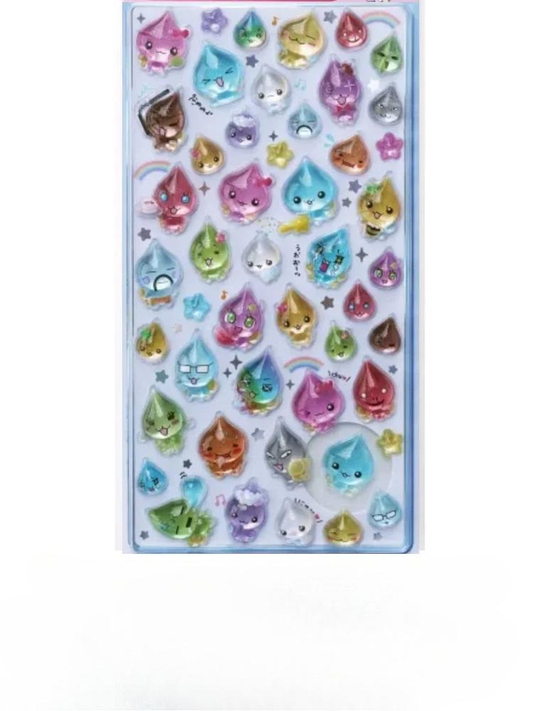 Not Original Small Water Drop 3D Crystal Stickers Cute Sparkling Powder Raindrop Lord Crystal Drop Glue Diy Decorative Stickers