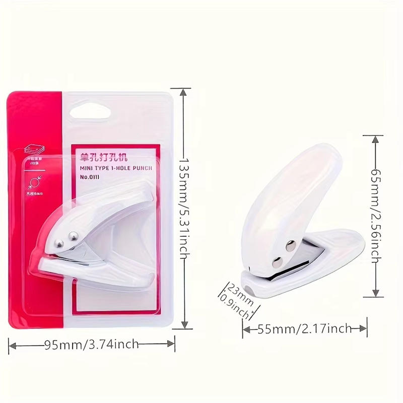 Single Hole Punch for School & Office Mini Manual Hole Puncher for Paper Tickets and Crafting