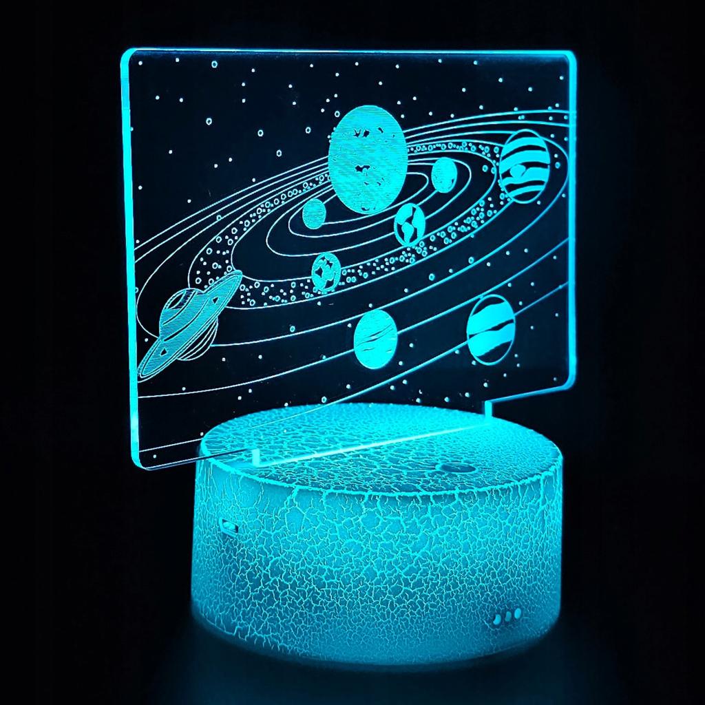 Night Desk Lamp For Children Galaxy Planets Space 3D 16 Led + Remote Control