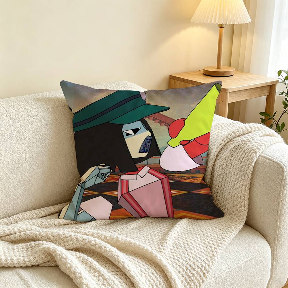 D-Dream BBQ ENA Pillow Case Square Double-Sided Sofa Cushion Cover Bedroom Bedside Pillow
