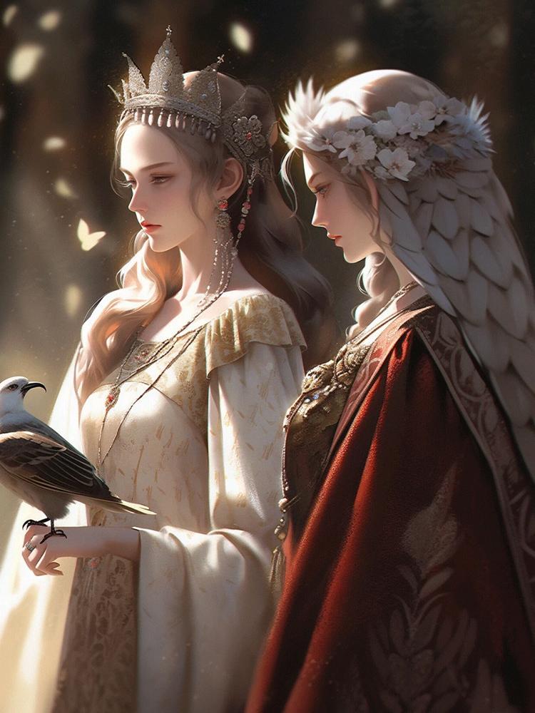 

Новая серия «Сказка» 5D DIY Алмазная картина Древняя фея и птица Мозаика Вышивка Набор Мультфильм Настенное Искусство Подарок 2024 Full Round 20x30CM