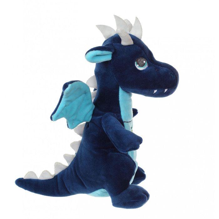 Peluche - peluche dragon sonore, bleu 17 cm