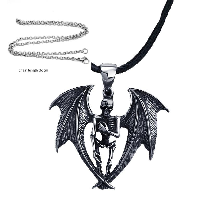 

Buyee 925 Sterling Silver Male Big Pendant Chain Elegant Anglel Necklace for Men Women Fashion Unqiue Punk Fine Jewelry Chain