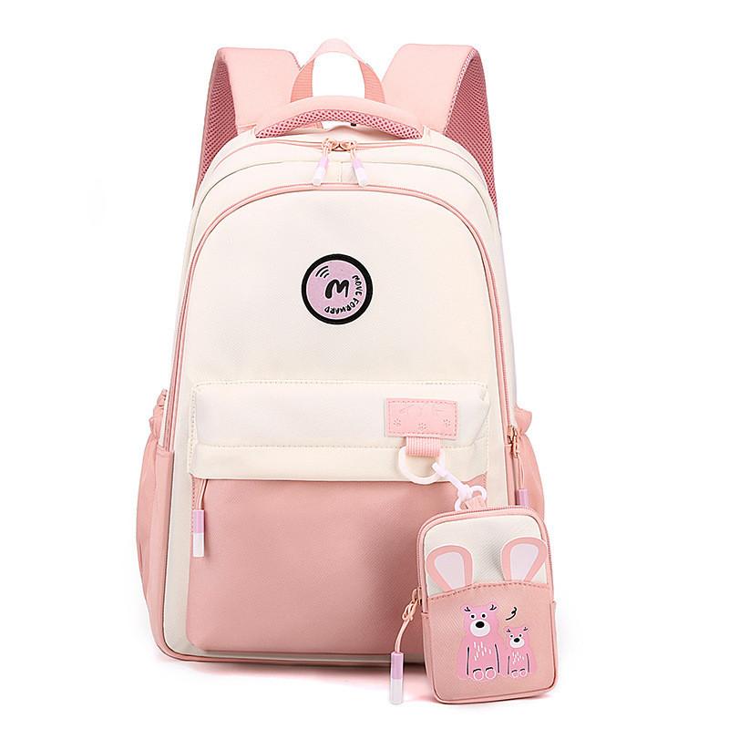 

Stylish And Spacious Unisex Backpack For High School Students In Trendy Colors Pink
