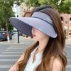 Women's summer Korean-style double-sided ice silk sun hat with UV protection, versatile outdoor hat with enlarged brim